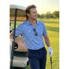 imageLibin Golf Polo Shirts for Men Short Sleeve Quick Dry Performance Moisture Wicking Print Collared Golf Shirts Casual BusinessBlue Square
