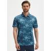 imageLibin Golf Polo Shirts for Men Short Sleeve Quick Dry Performance Moisture Wicking Print Collared Golf Shirts Casual BusinessPeacock Blue Painting