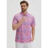 imageLibin Golf Polo Shirts for Men Short Sleeve Quick Dry Performance Moisture Wicking Print Collared Golf Shirts Casual BusinessPink Colored Painting