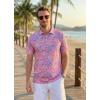 imageLibin Golf Polo Shirts for Men Short Sleeve Quick Dry Performance Moisture Wicking Print Collared Golf Shirts Casual BusinessPink Colored Painting