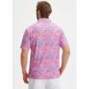 imageLibin Golf Polo Shirts for Men Short Sleeve Quick Dry Performance Moisture Wicking Print Collared Golf Shirts Casual BusinessPink Colored Painting