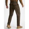imageLibin Mens Work Pants Hiking Cargo Pants Water Resistant Stretch Tactical Outdoor Trousers with 9 PocketsBrown