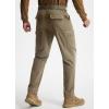 imageLibin Mens Work Pants Hiking Cargo Pants Water Resistant Stretch Tactical Outdoor Trousers with 9 PocketsStone Khaki