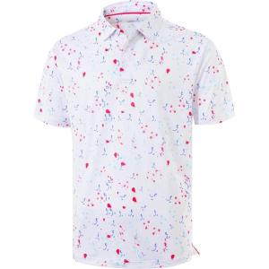 imageLibin Golf Polo Shirts for Men Short Sleeve Quick Dry Performance Moisture Wicking Print Collared Golf Shirts Casual Business01white Colorful Dots