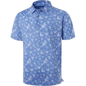 imageLibin Golf Polo Shirts for Men Short Sleeve Quick Dry Performance Moisture Wicking Print Collared Golf Shirts Casual BusinessBlue Square