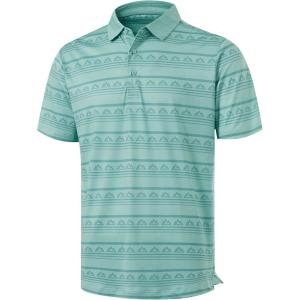 imageLibin Golf Polo Shirts for Men Short Sleeve Quick Dry Performance Moisture Wicking Print Collared Golf Shirts Casual BusinessGreen Peak