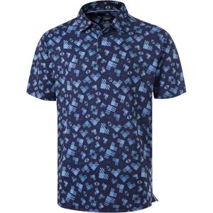 imageLibin Golf Polo Shirts for Men Short Sleeve Quick Dry Performance Moisture Wicking Print Collared Golf Shirts Casual BusinessNavy Square