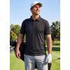 imageLibin Golf Polo Shirts for Men Short Sleeve Quick Dry Performance Moisture Wicking Print Collared Golf Shirts Casual Business03black Grey Circle