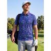 imageLibin Golf Polo Shirts for Men Short Sleeve Quick Dry Performance Moisture Wicking Print Collared Golf Shirts Casual Business05navy Colorful Firework