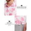 imageLibin Golf Polo Shirts for Men Short Sleeve Quick Dry Performance Moisture Wicking Print Collared Golf Shirts Casual Business10white Pink Leaf