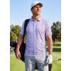 imageLibin Golf Polo Shirts for Men Short Sleeve Quick Dry Performance Moisture Wicking Print Collared Golf Shirts Casual Business13pink Purple Flower