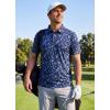 imageLibin Golf Polo Shirts for Men Short Sleeve Quick Dry Performance Moisture Wicking Print Collared Golf Shirts Casual Business15navy Square