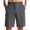 imageLibin Mens Casual Golf Shorts 9 Inch Inseam Elastic Waist Quick Dry Lightweight Stretch Summer Shorts Work Dress TravelDark Grey