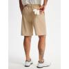 imageLibin Mens Casual Golf Shorts 9 Inch Inseam Elastic Waist Quick Dry Lightweight Stretch Summer Shorts Work Dress TravelKhaki