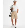 imageLibin Mens Casual Golf Shorts 9 Inch Inseam Elastic Waist Quick Dry Lightweight Stretch Summer Shorts Work Dress TravelKhaki
