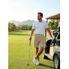 imageLibin Mens Casual Golf Shorts 9 Inch Inseam Elastic Waist Quick Dry Lightweight Stretch Summer Shorts Work Dress TravelKhaki