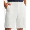imageLibin Mens Casual Golf Shorts 9 Inch Inseam Elastic Waist Quick Dry Lightweight Stretch Summer Shorts Work Dress TravelWhite