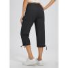 imageLibin Womens Hiking Capri Pants Quick Dry Cargo Pockets Pants Lightweight Cropped Summer Pant for Travel CasualBlack