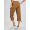 imageLibin Womens Hiking Capri Pants Quick Dry Cargo Pockets Pants Lightweight Cropped Summer Pant for Travel CasualBrown