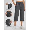 imageLibin Womens Hiking Capri Pants Quick Dry Cargo Pockets Pants Lightweight Cropped Summer Pant for Travel CasualDark Grey