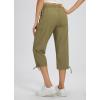 imageLibin Womens Hiking Capri Pants Quick Dry Cargo Pockets Pants Lightweight Cropped Summer Pant for Travel CasualGrass Green