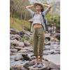 imageLibin Womens Hiking Capri Pants Quick Dry Cargo Pockets Pants Lightweight Cropped Summer Pant for Travel CasualGrass Green
