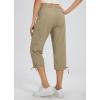 imageLibin Womens Hiking Capri Pants Quick Dry Cargo Pockets Pants Lightweight Cropped Summer Pant for Travel CasualKhaki
