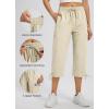 imageLibin Womens Hiking Capri Pants Quick Dry Cargo Pockets Pants Lightweight Cropped Summer Pant for Travel CasualLight Khaki