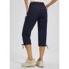 imageLibin Womens Hiking Capri Pants Quick Dry Cargo Pockets Pants Lightweight Cropped Summer Pant for Travel CasualNavy Blue