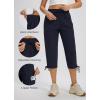 imageLibin Womens Hiking Capri Pants Quick Dry Cargo Pockets Pants Lightweight Cropped Summer Pant for Travel CasualNavy Blue