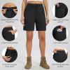 imageLibin Womens Hiking Shorts Cargo Shorts Casual Travel Quick Dry Water Resistant LightweightBlack