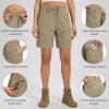 imageLibin Womens Hiking Shorts Cargo Shorts Casual Travel Quick Dry Water Resistant LightweightKhaki