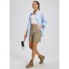 imageLibin Womens Hiking Shorts Cargo Shorts Casual Travel Quick Dry Water Resistant LightweightKhaki