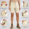 imageLibin Womens Hiking Shorts Cargo Shorts Casual Travel Quick Dry Water Resistant LightweightLight Khaki