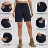 imageLibin Womens Hiking Shorts Cargo Shorts Casual Travel Quick Dry Water Resistant LightweightNavy Blue