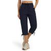 imageLibin Womens Hiking Capri Pants Quick Dry Cargo Pockets Pants Lightweight Cropped Summer Pant for Travel CasualNavy Blue