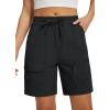 imageLibin Womens Hiking Shorts Cargo Shorts Casual Travel Quick Dry Water Resistant LightweightBlack