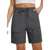 imageLibin Womens Hiking Shorts Cargo Shorts Casual Travel Quick Dry Water Resistant LightweightDark Grey