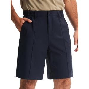 imageLibin Mens Casual Golf Shorts 9 Inch Inseam Elastic Waist Quick Dry Lightweight Stretch Summer Shorts Work Dress TravelNavy