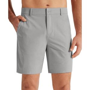 imageLibin Mens Golf Shorts 79 Work Dress Shorts Casual Flat Front Hybrid Short Lightweight Quick Dry Water Resistant7 Light Grey