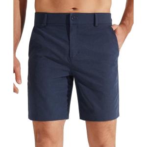 imageLibin Mens Golf Shorts 79 Work Dress Shorts Casual Flat Front Hybrid Short Lightweight Quick Dry Water Resistant7 Navy