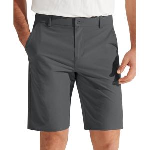 imageLibin Mens Golf Shorts 79 Work Dress Shorts Casual Flat Front Hybrid Short Lightweight Quick Dry Water Resistant9 Iron Grey