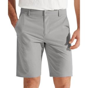 imageLibin Mens Golf Shorts 79 Work Dress Shorts Casual Flat Front Hybrid Short Lightweight Quick Dry Water Resistant9 Light Grey