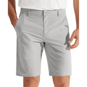 imageLibin Mens Golf Shorts 79 Work Dress Shorts Casual Flat Front Hybrid Short Lightweight Quick Dry Water Resistant9 Neutral Grey