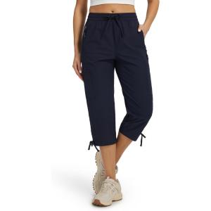 imageLibin Womens Hiking Capri Pants Quick Dry Cargo Pockets Pants Lightweight Cropped Summer Pant for Travel CasualNavy Blue