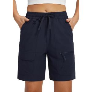 imageLibin Womens Hiking Shorts Cargo Shorts Casual Travel Quick Dry Water Resistant LightweightNavy Blue