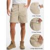 imageLibin Mens Hiking Cargo Shorts with Zipper Pockets 7 Lightweight Quick Dry Casual Shorts for Men Golf Work FishingKhaki
