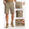 imageLibin Mens Hiking Cargo Shorts with Zipper Pockets 9 Lightweight Quick Dry Casual Shorts for Men Golf Work FishingKhaki
