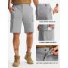 imageLibin Mens Hiking Cargo Shorts with Zipper Pockets 9 Lightweight Quick Dry Casual Shorts for Men Golf Work FishingLight Grey