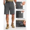 imageLibin Mens Hiking Cargo Shorts with Zipper Pockets 9 Lightweight Quick Dry Casual Shorts for Men Golf Work FishingMedium Gray